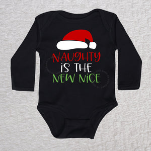 Naughty Long Sleeve Black Bodysuit