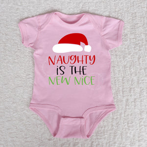 Naughty Short Sleeve Pink Bodysuit