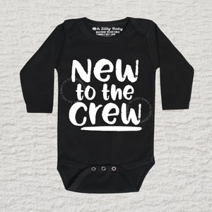 New to the Crew Long Sleeve Black Onesie