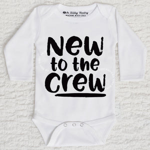 New to the Crew Long Sleeve White Onesie