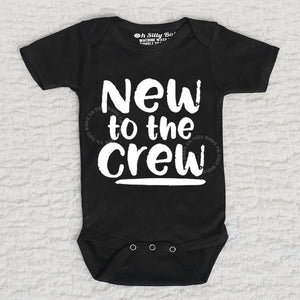 New to the Crew Short Sleeve Black Onesie