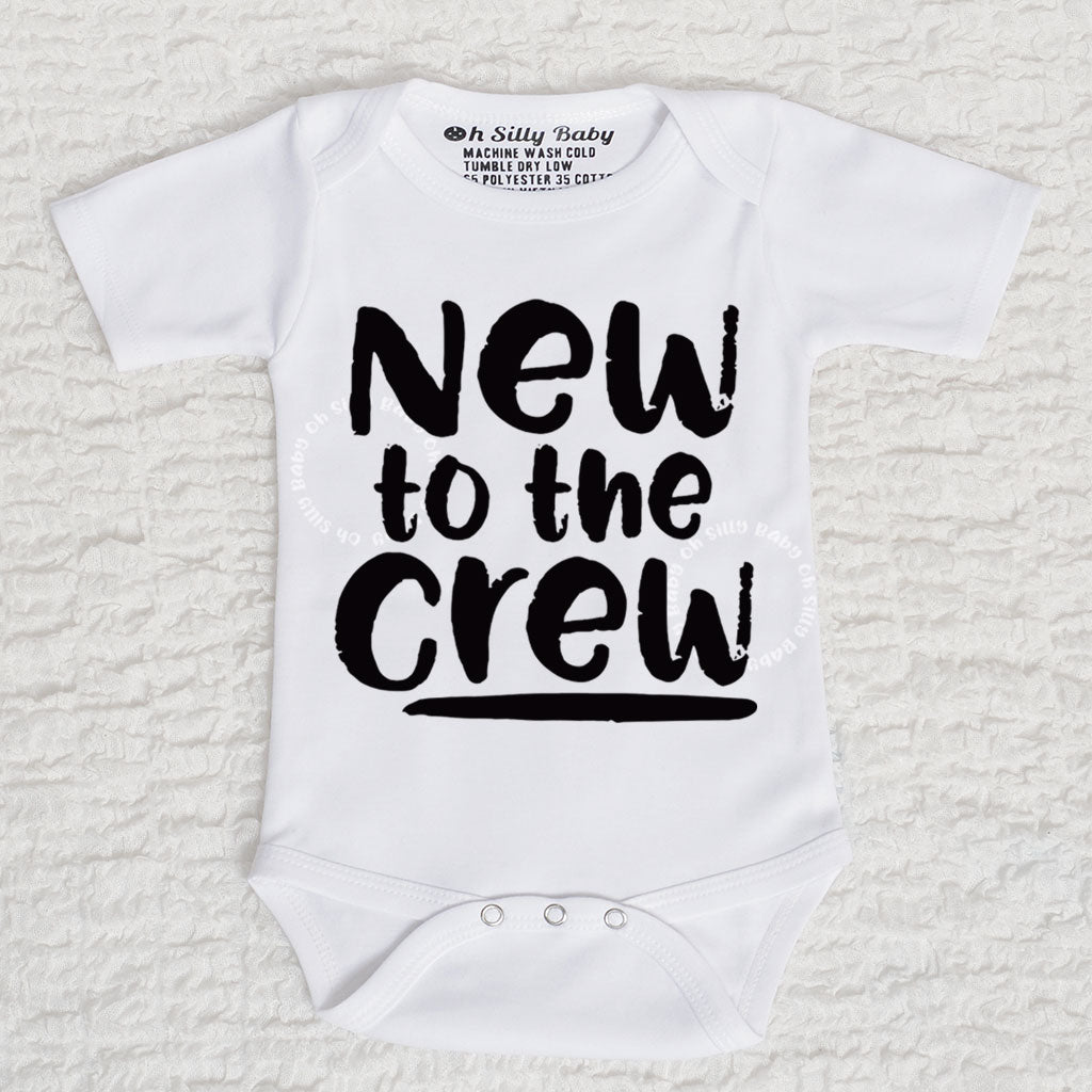 New to the Crew Short Sleeve White Onesie