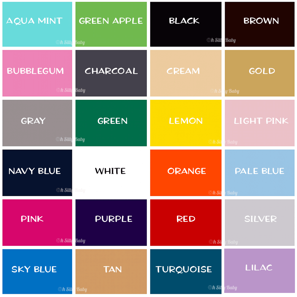 Vinyl Color Chart Oh Silly Baby