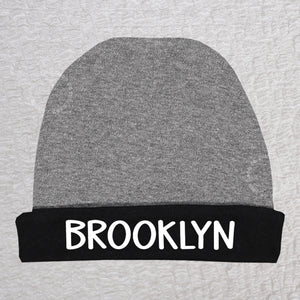 Personalized Name Beanie Hat Girl Dark Heather/Black