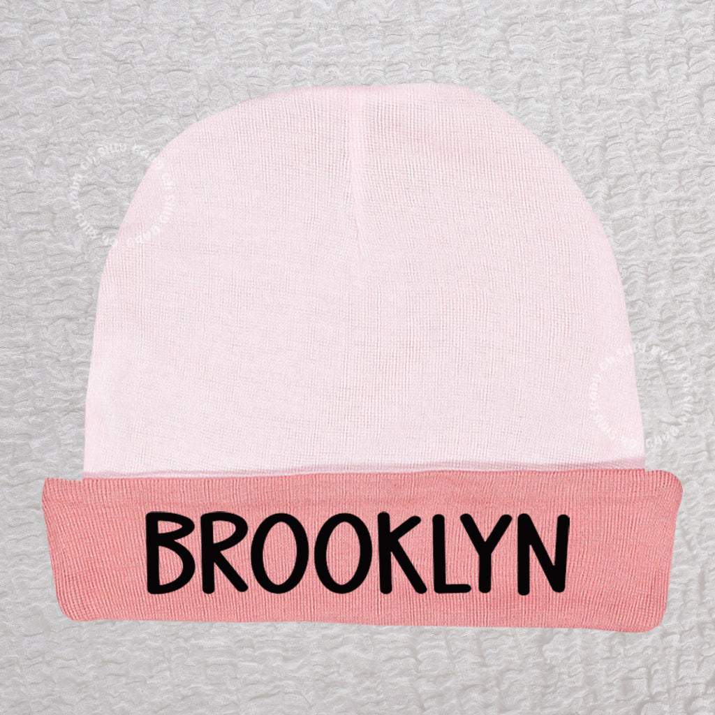 Personalized Name Beanie Hat Girl Light Pink/Mauve