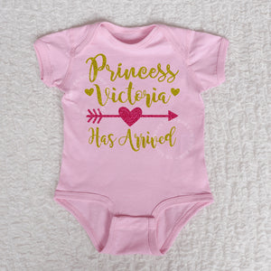 Princess Has Arrived Short Sleeve Pink Bodysuit