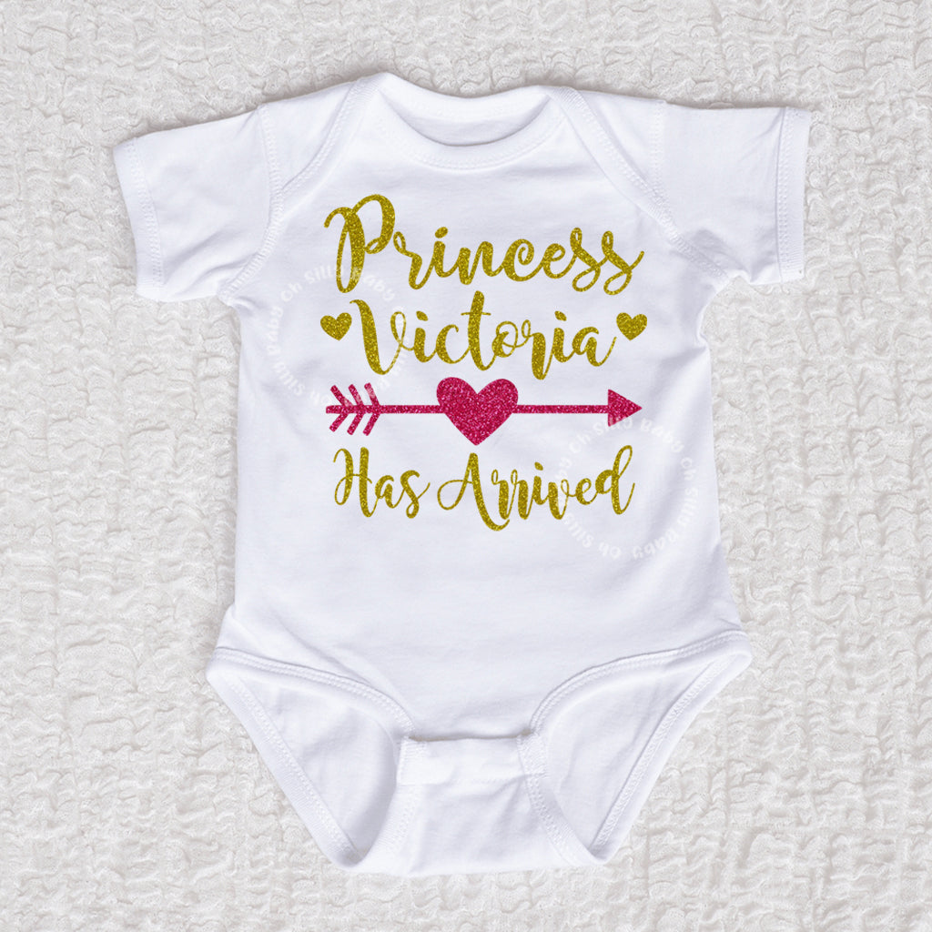 Princess Has Arrived Short Sleeve White Bodysuit