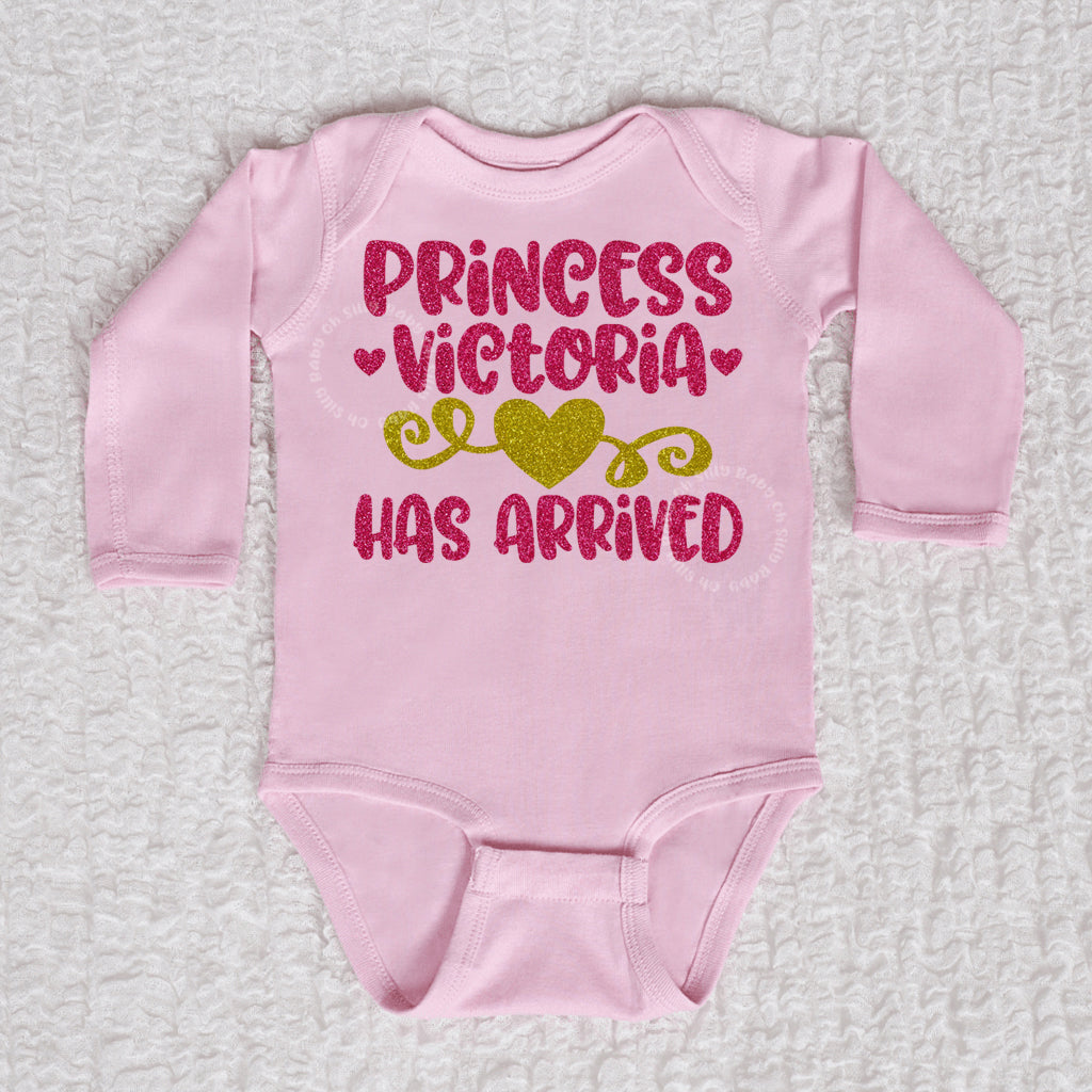 Princess Has Arrived Long Sleeve Pink Bodysuit