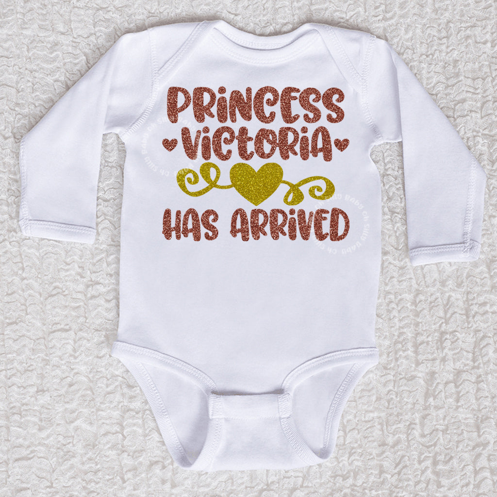 Princess Has Arrived Long Sleeve White Bodysuit