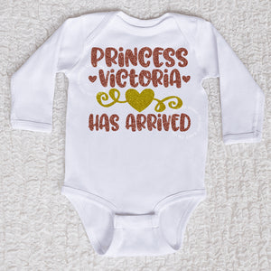 Princess Has Arrived Long Sleeve White Bodysuit