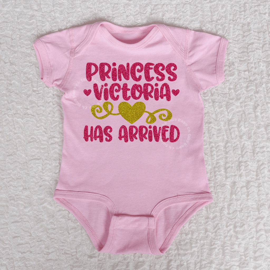 Princess Has Arrived Short Sleeve Pink Bodysuit