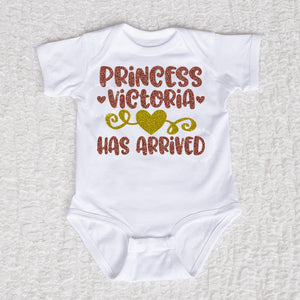 Princess Has Arrived Short Sleeve White Bodysuit