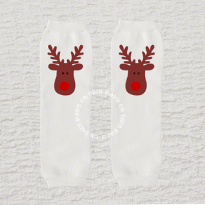 Rudolph White Leg Warmer