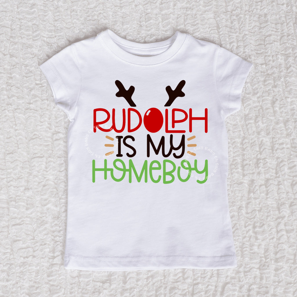 Rudolph Short Sleeve Girl White Shirt