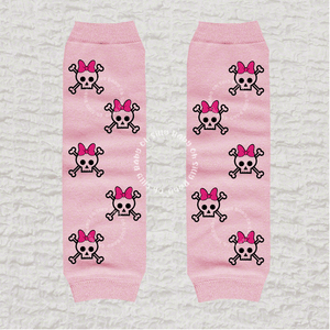 Skull and Crossbone Girl Pink Baby Leg Warmers