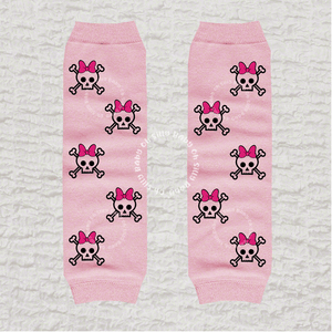 Skull and Crossbone Girl Pink Baby Leg Warmers