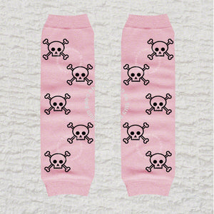Skull And Crossbone Pink Baby Leg Warmers