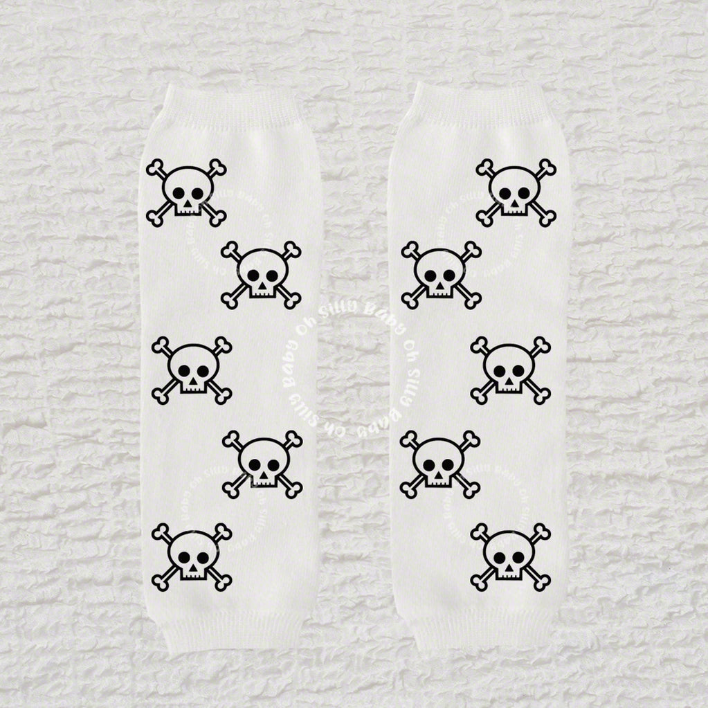 Skull And Crossbone Baby Leg Warmers or Arm Warmers Oh Silly Baby
