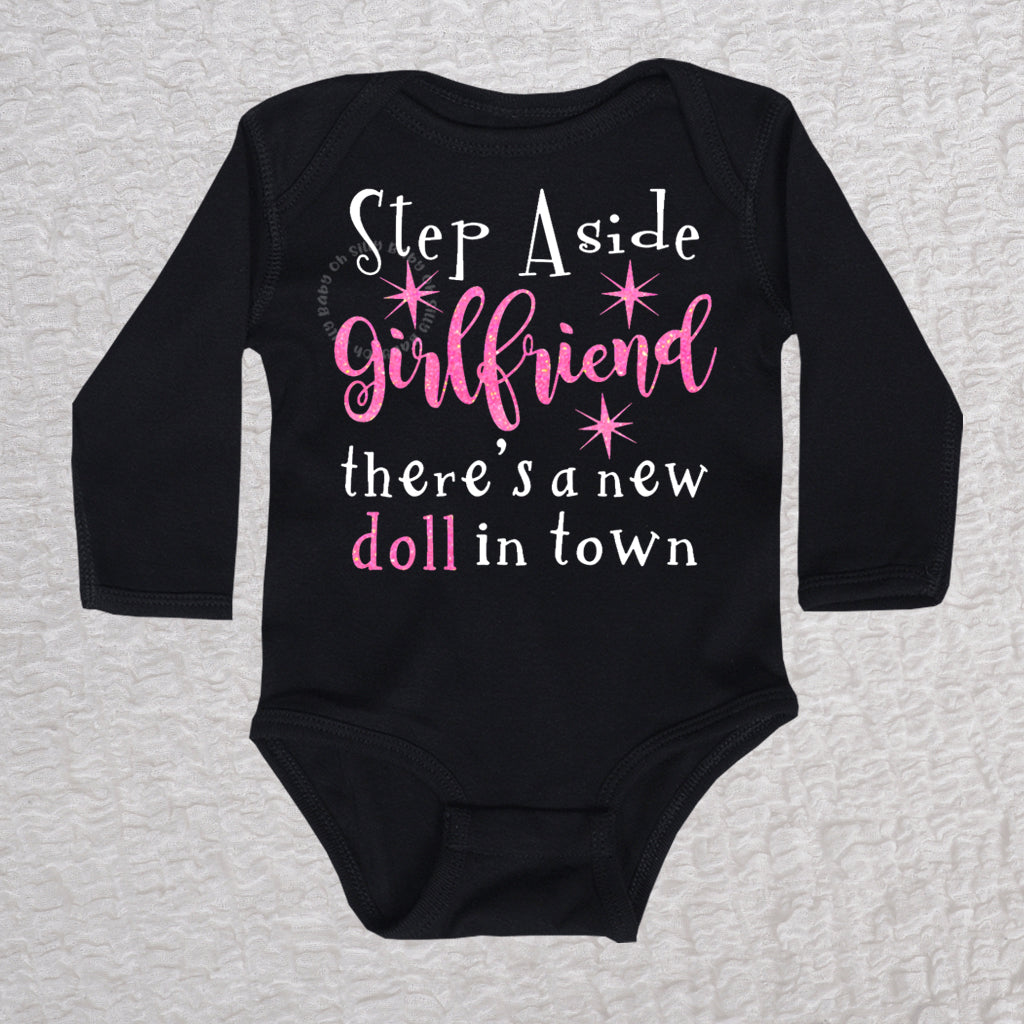 Step Aside Girlfriend Long Sleeve Black Bodysuit