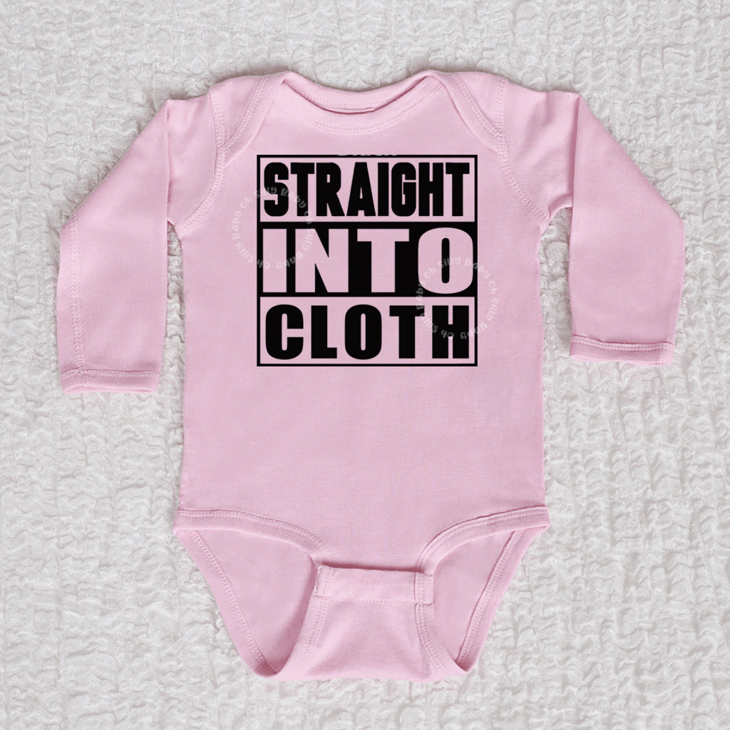 Straight Into Cloth Long Sleeve Pink Bodysuit