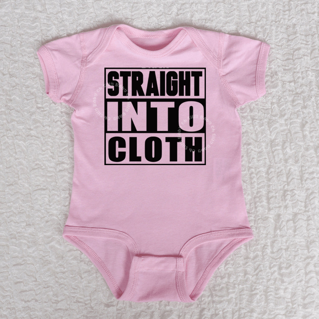 Straight Into Cloth Short Sleeve Pink Bodysuit