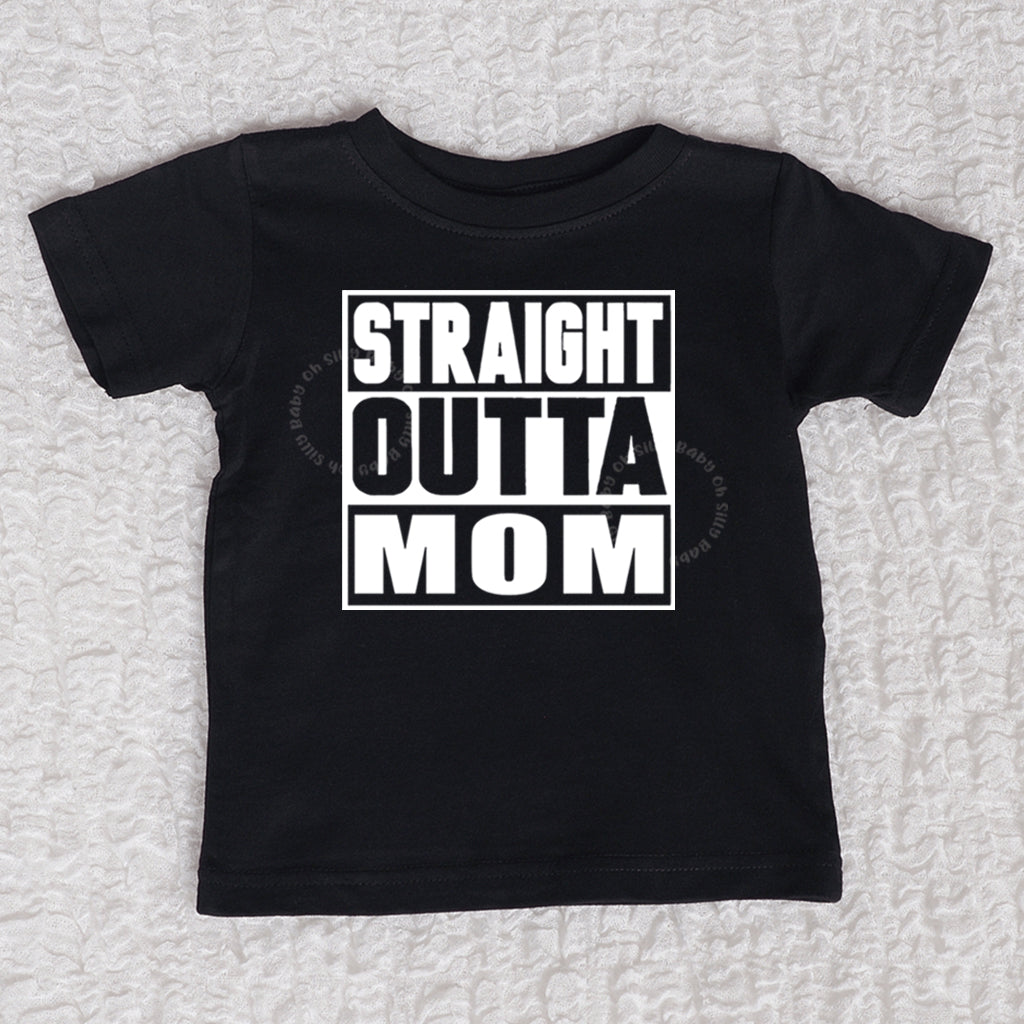 Straight Outta Mom Short Sleeve Black Shirt