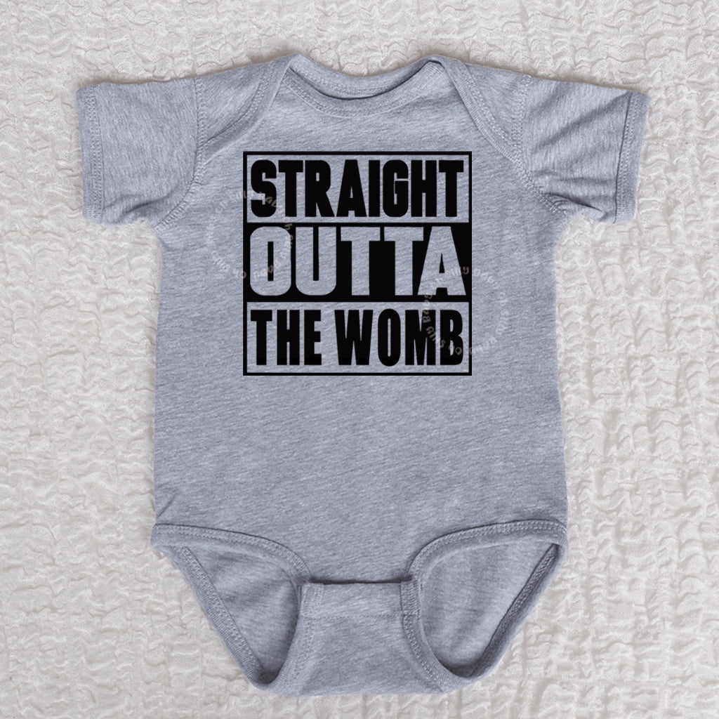Straight Outta The Womb Short Sleeve Heather Bodysuit
