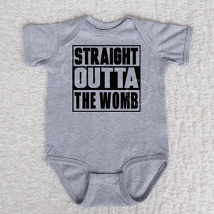 Straight Outta The Womb Short Sleeve Heather Bodysuit