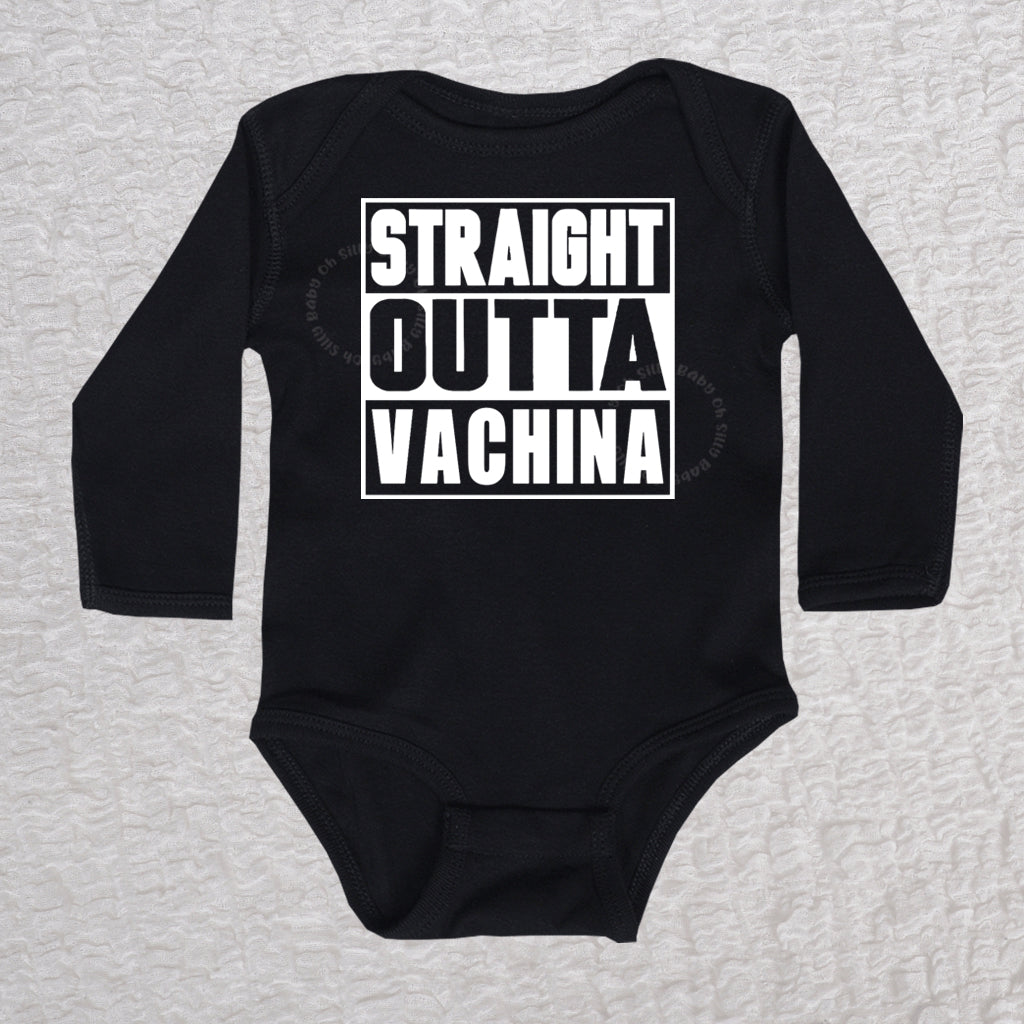 Straight Outta Vachina Long Sleeve Black Bodysuit