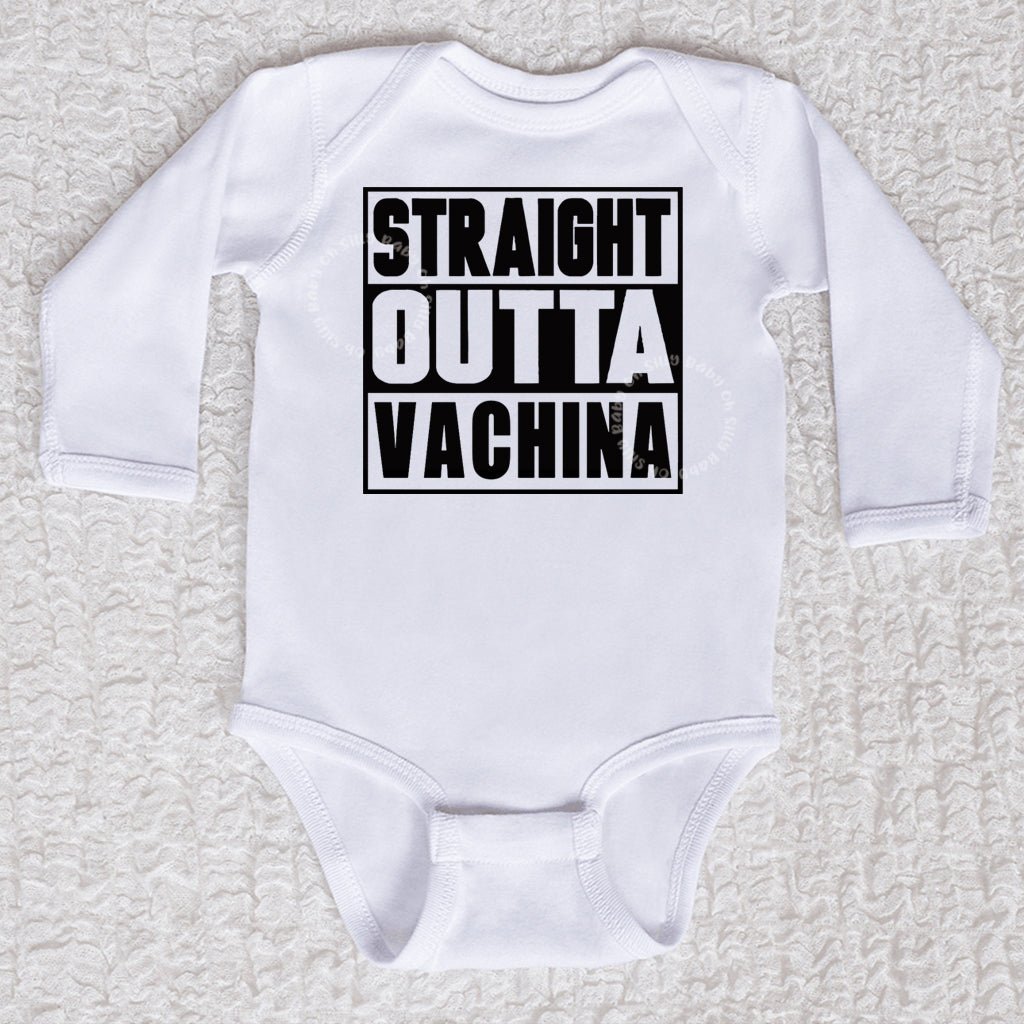 Straight Outta Vachina Long Sleeve White Bodysuit