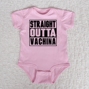 Straight Outta Vachina Short Sleeve Pink Bodysuit