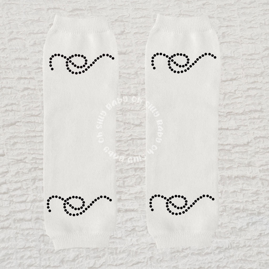 Black Swirly Dots Leg Warmer