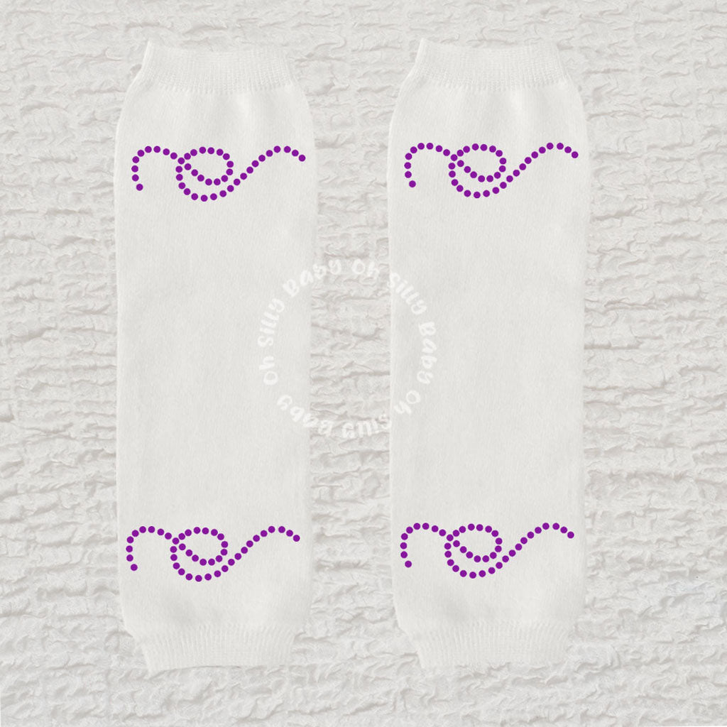 Purple Berry Swirly Dots Leg Warmer