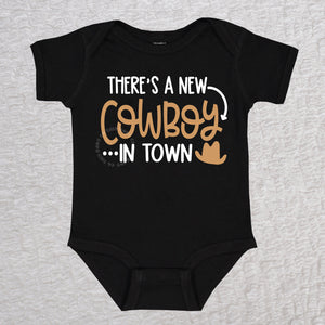 Cowboy In Town Short Sleeve Black Bodysuit