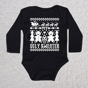 Ugly Sweater Long Sleeve Black Bodysuit