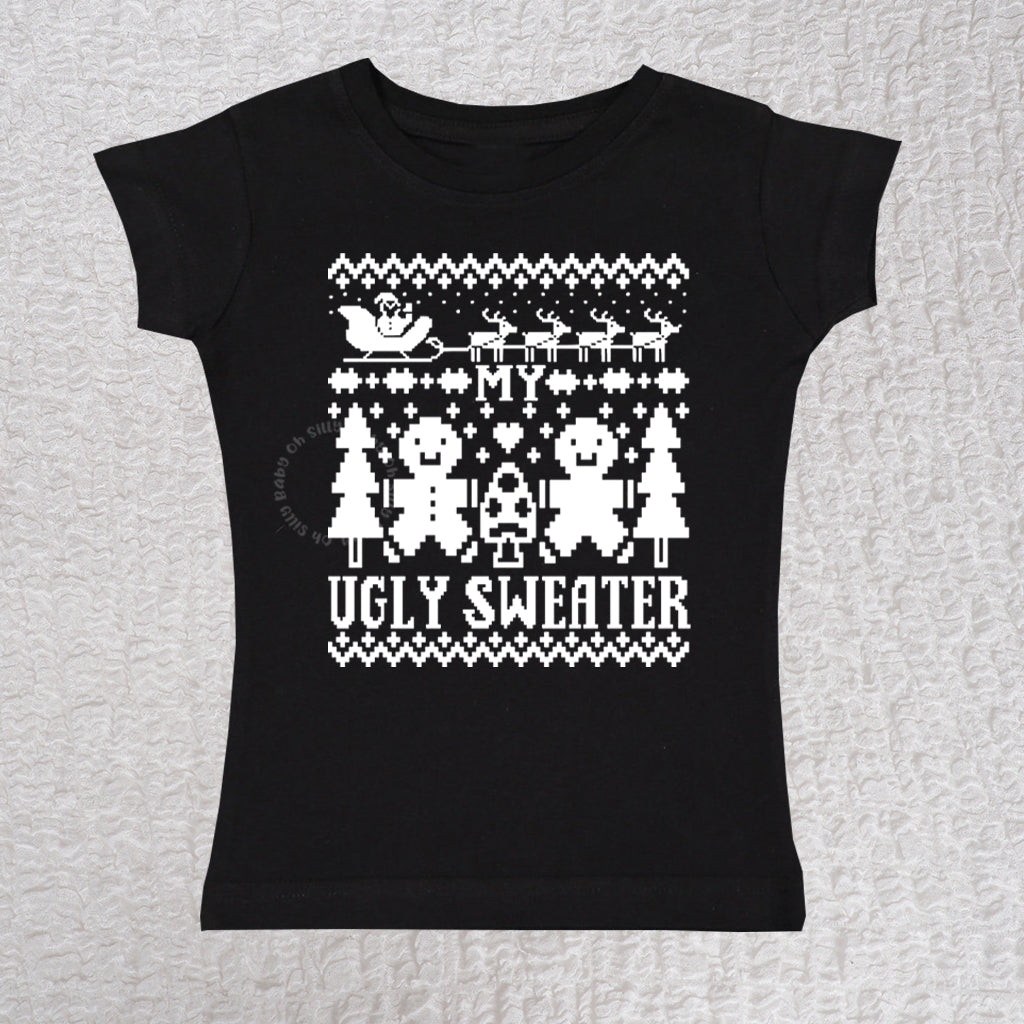 Ugly Sweater Short Sleeve Black Girl Shirt