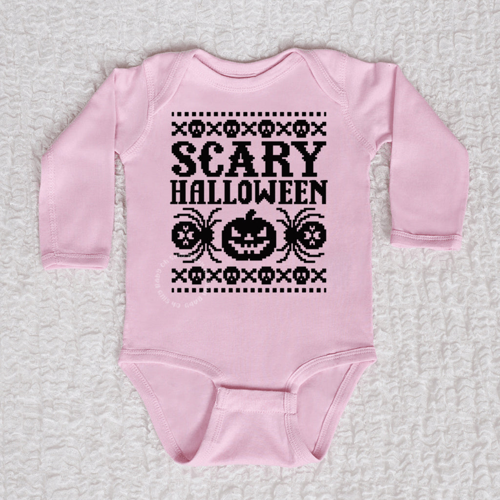 Ugly Sweater Long Sleeve Pink Bodysuit