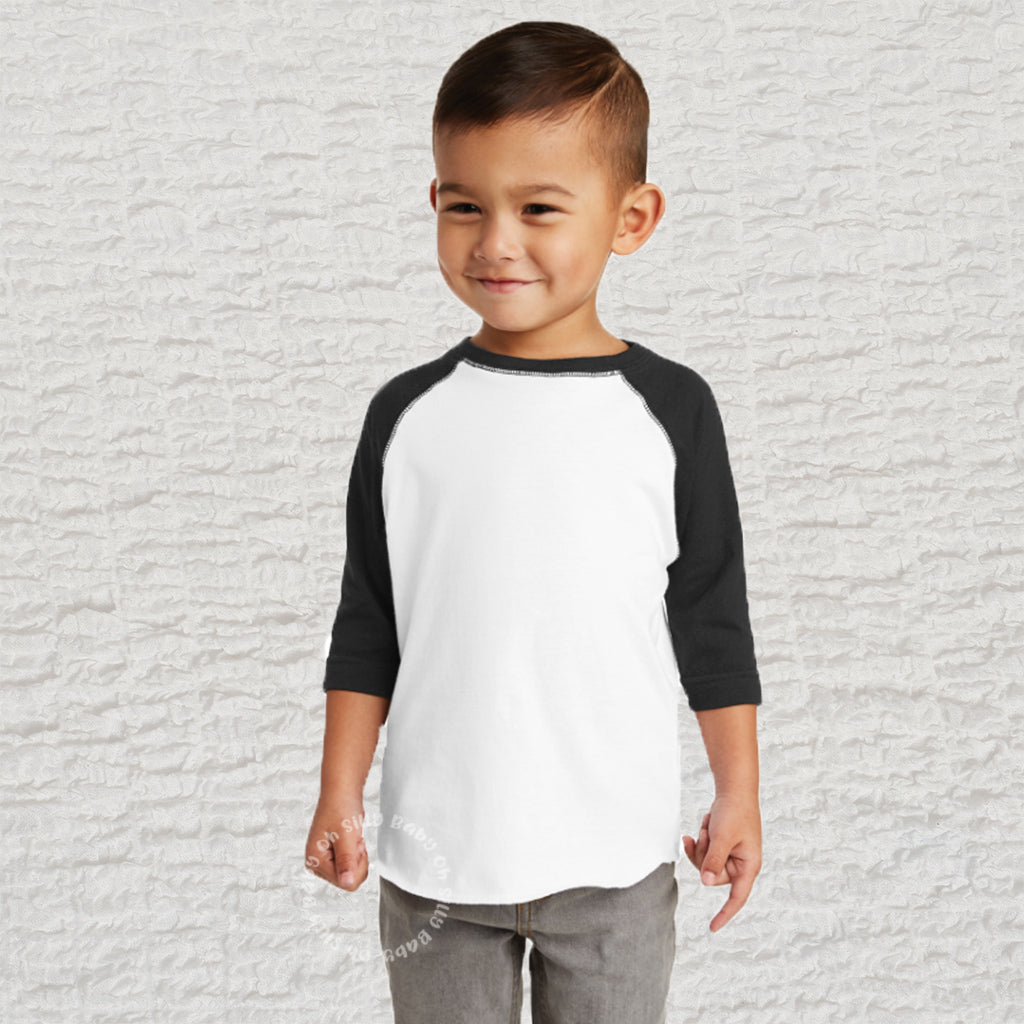 Toddler Raglan Tee White Black