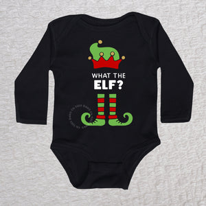 What The Elf Long Sleeve Black Bodysuit