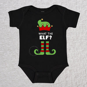 What The Elf Short Sleeve Black Bodysuit