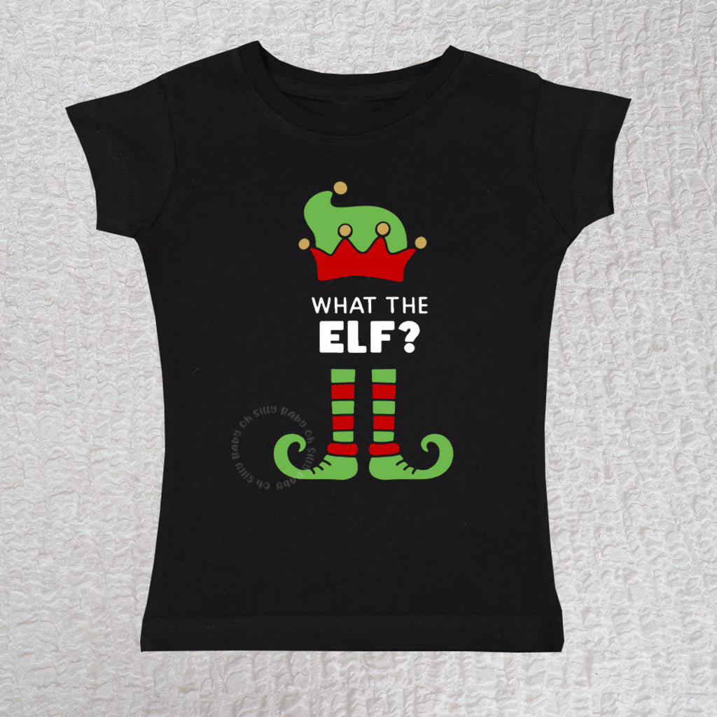 What The Elf Short Sleeve Girl Black Shirt